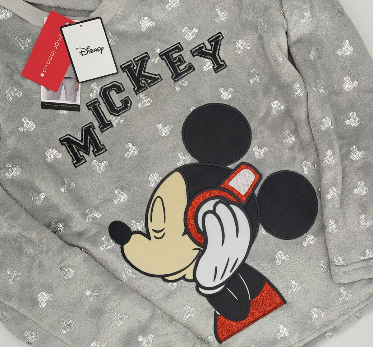 Pigiama donna invernale Disney 54366 in pile coral topolino