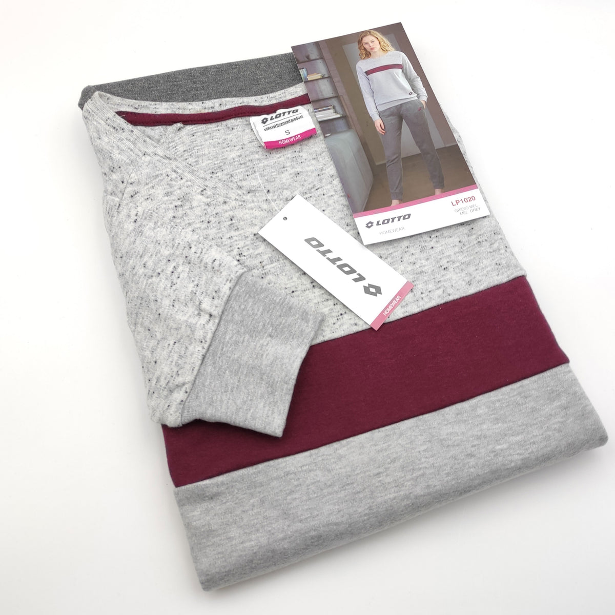 Pigiama donna Lotto LP1020 caldo cotone grigio melange