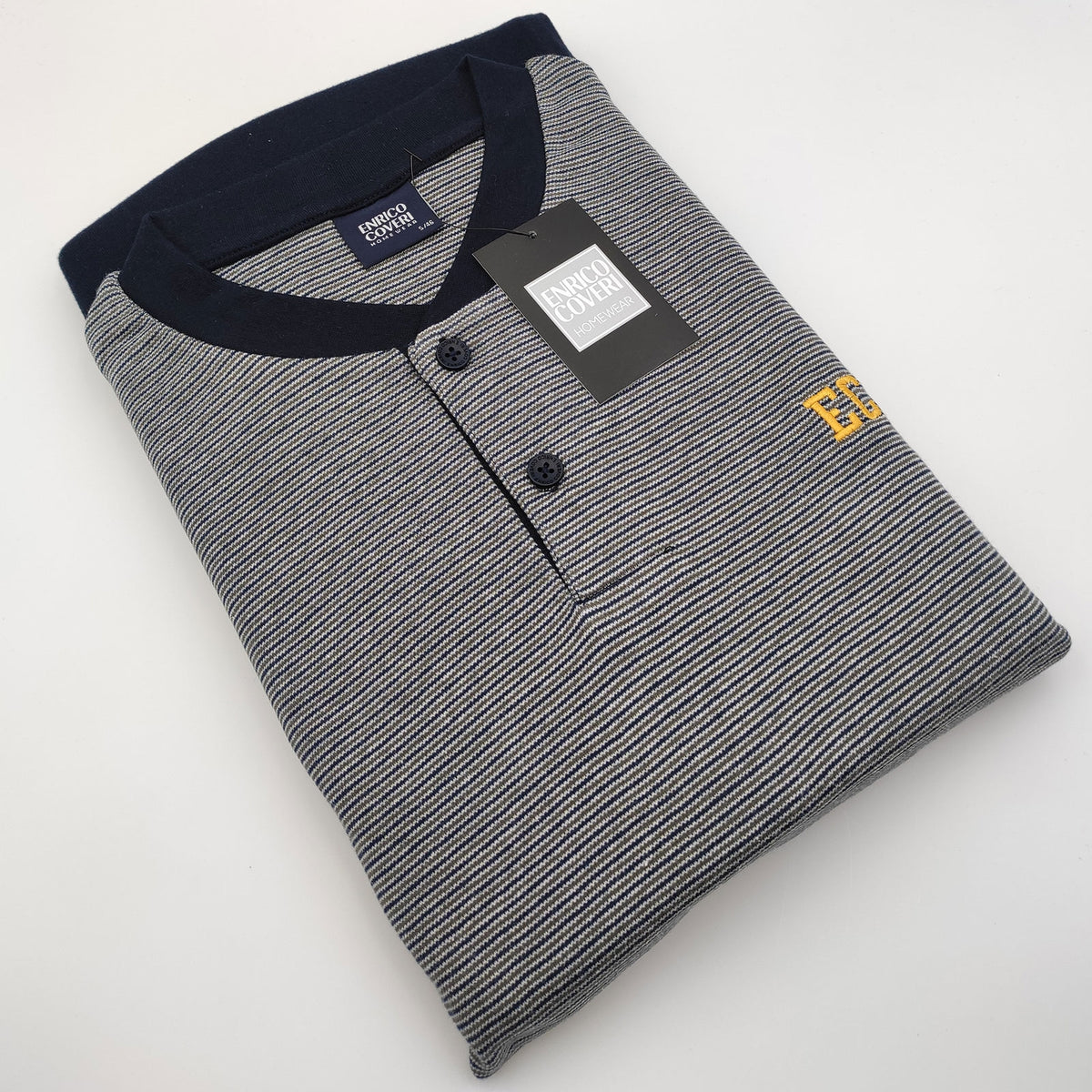 Pigiama uomo Enrico Coveri EP6096 blu caldo cotone