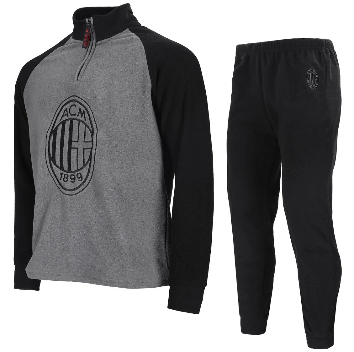 Pigiama tuta uomo Milan zip pile B2MI14118 antracite