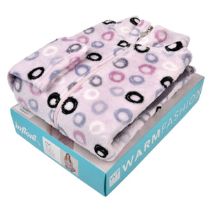 Pigiama donna invernale coral collo alto lilla chiaro infiore FNC0819
