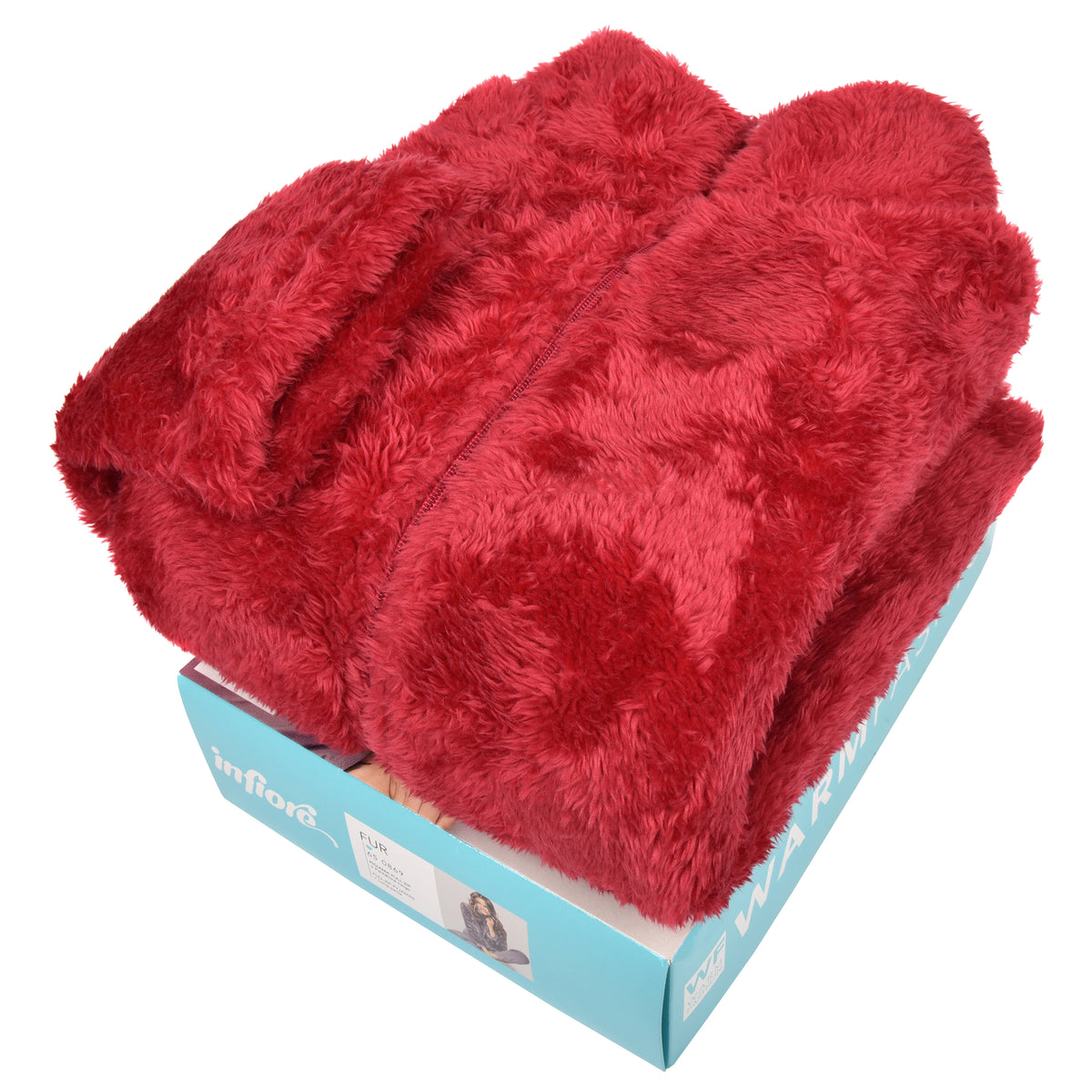 Pigiama donna invernale coral folto collo alto blu infiore FUR0869