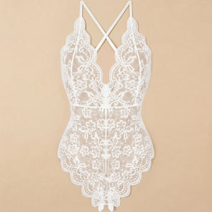 Body sexy pizzo semitrasparente floreale Iyali Enrica