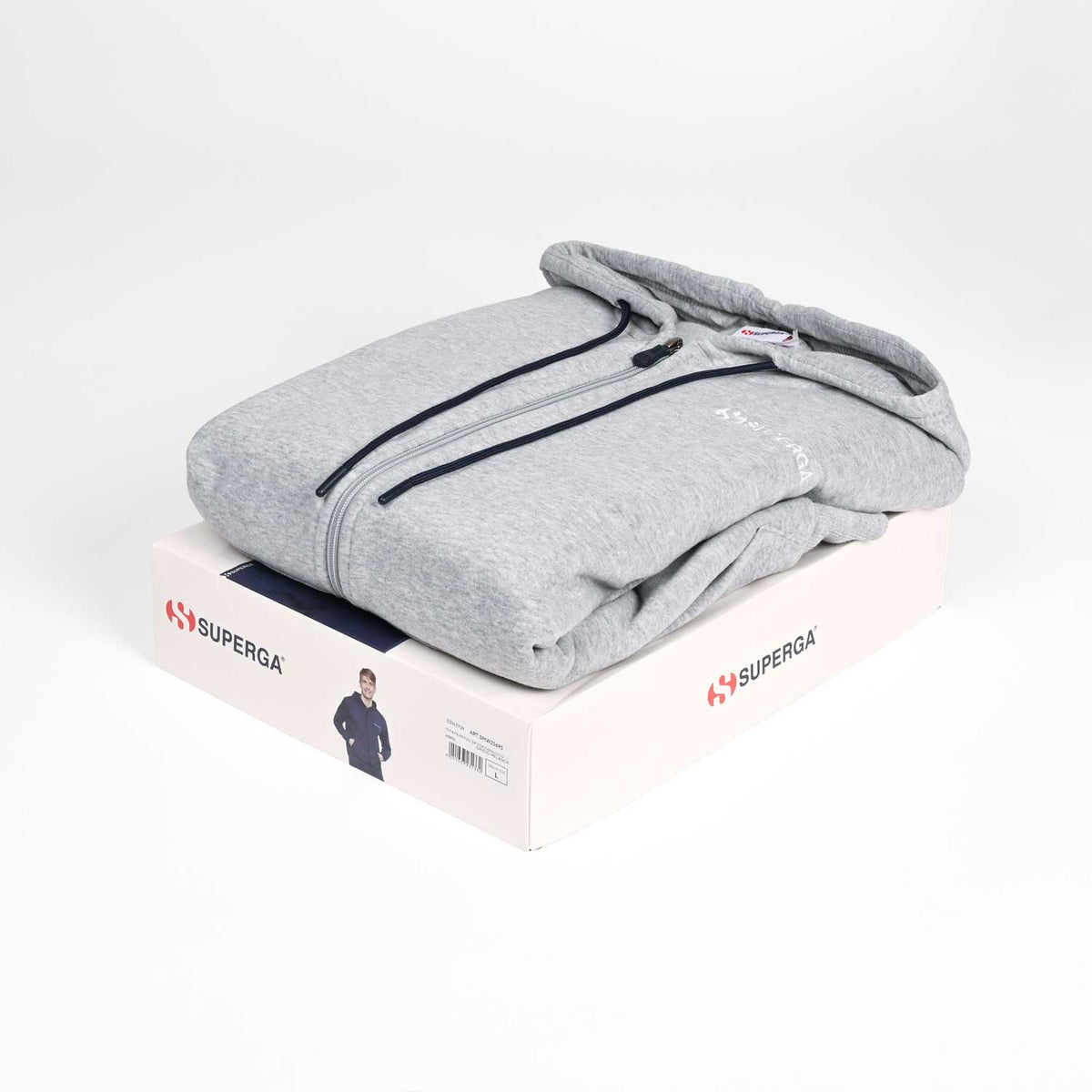Tuta uomo con zip con cappuccio cotone felpato Superga SMW25695