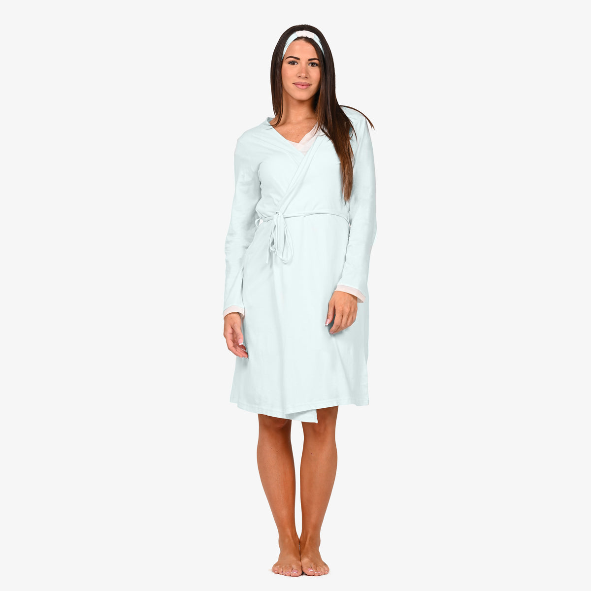 Vestaglia donna in cotone + fascia capelli coordinata Ragno DP26NR