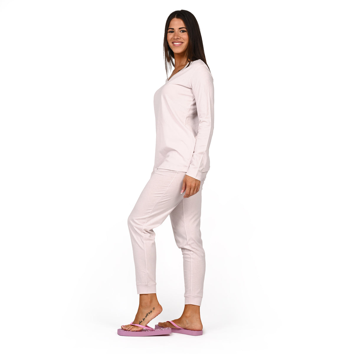 Pigiama Donna 100% Cotone scollo a V Ragno DP26N2 