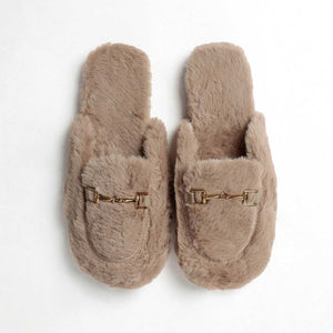 Ciabatte simil mocassino in peluche antiscivolo Admas 69129