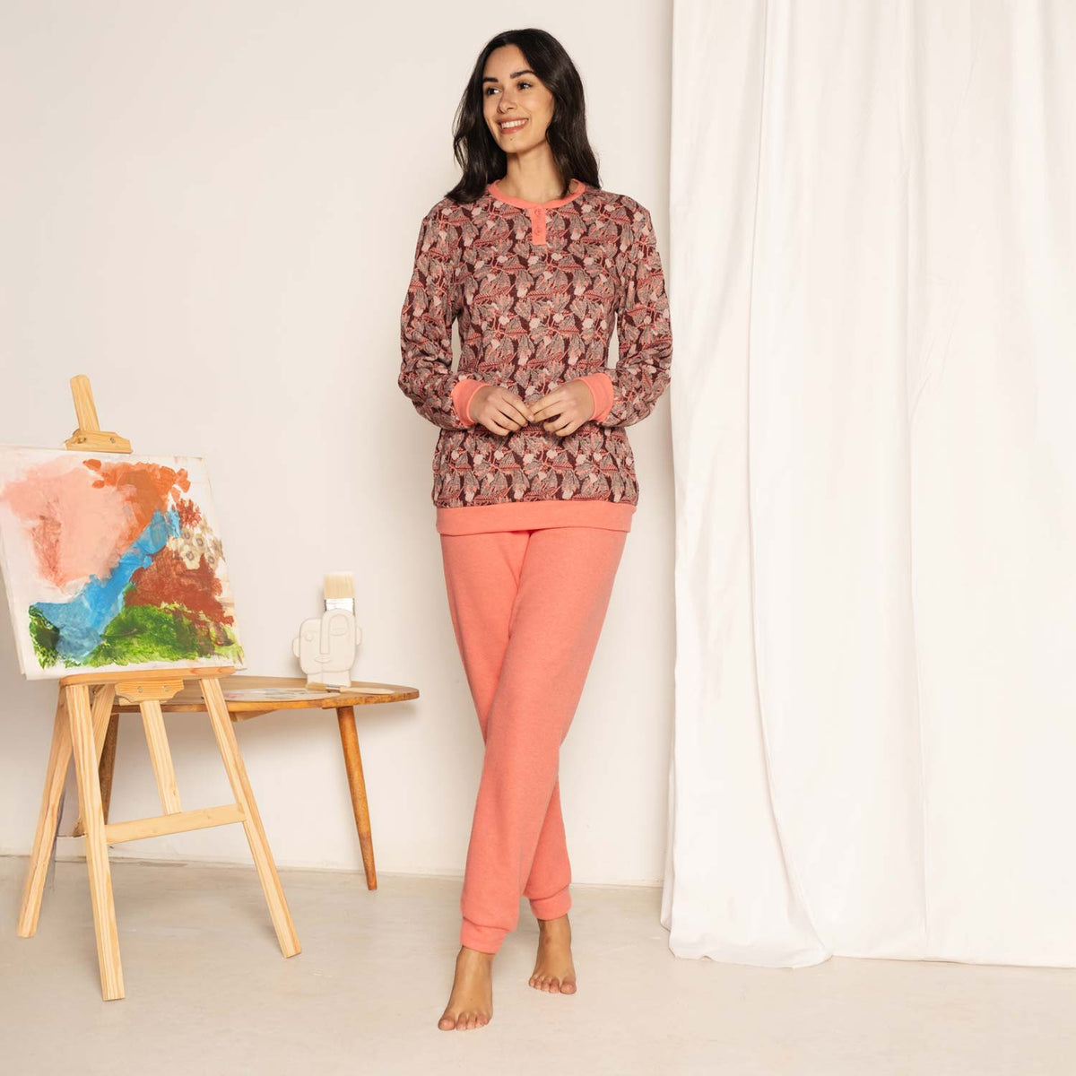 Pigiama donna in morbido punto milano Ambro LAAID6507