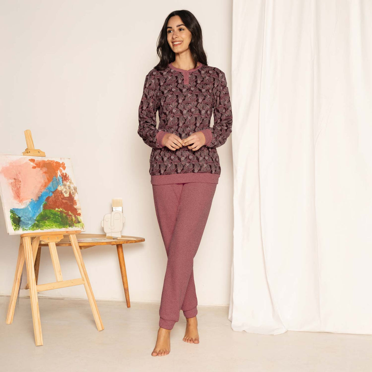Pigiama donna in morbido punto milano Ambro LAAID6507