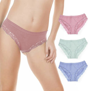 Slip donna vita bassa jadea 518 cotone e pizzo 3 pz