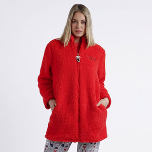 Giacca da Camera in pile sherpa rossa Admas 67038