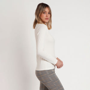 Maglia donna a costine con scollo a v Admas 43559 