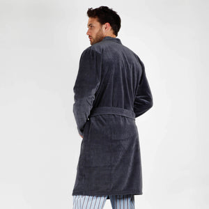 Vestaglia uomo in ciniglia gessata Admas 57527