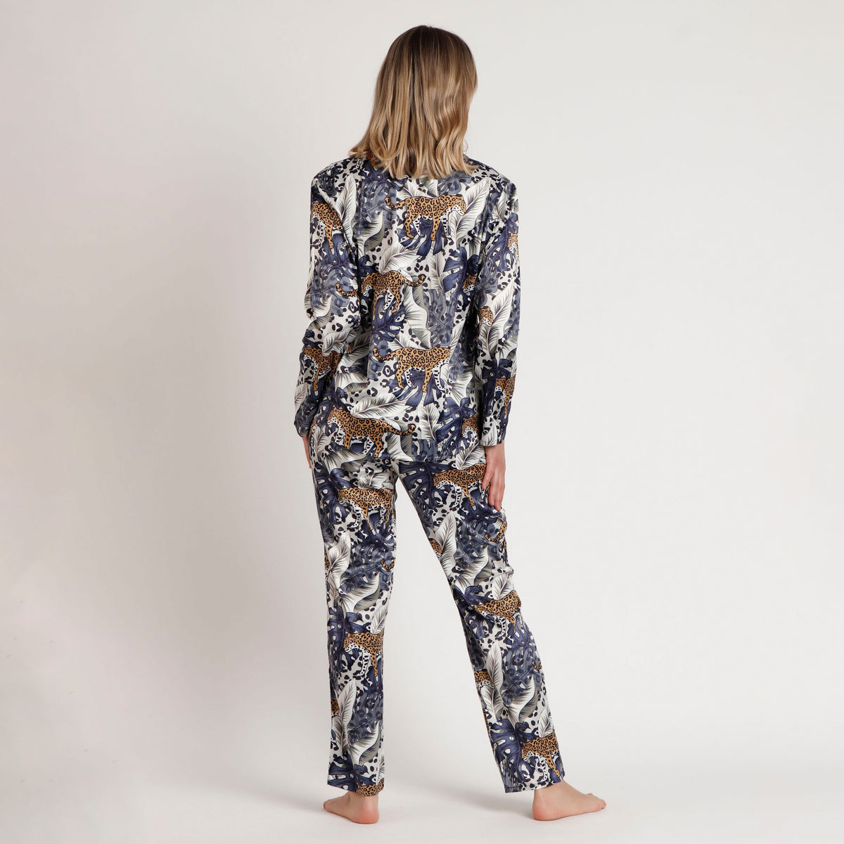 Pigiama in raso lucido fantasia tropical luxury Admas 62556