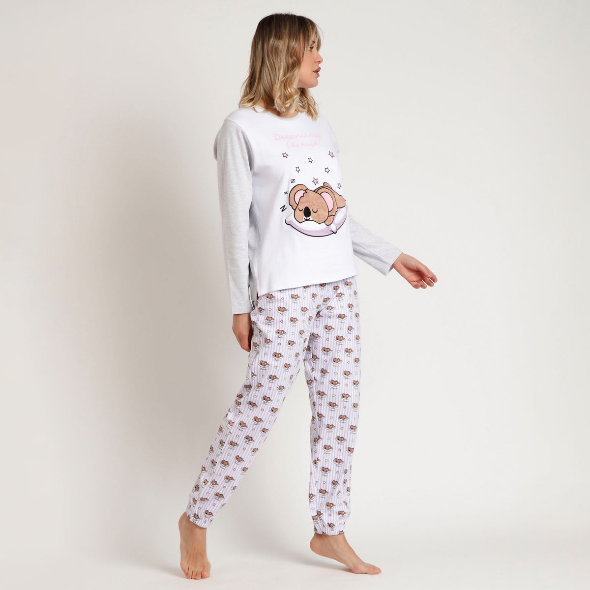 Pigiama donna caldo cotone koala Admas 62591