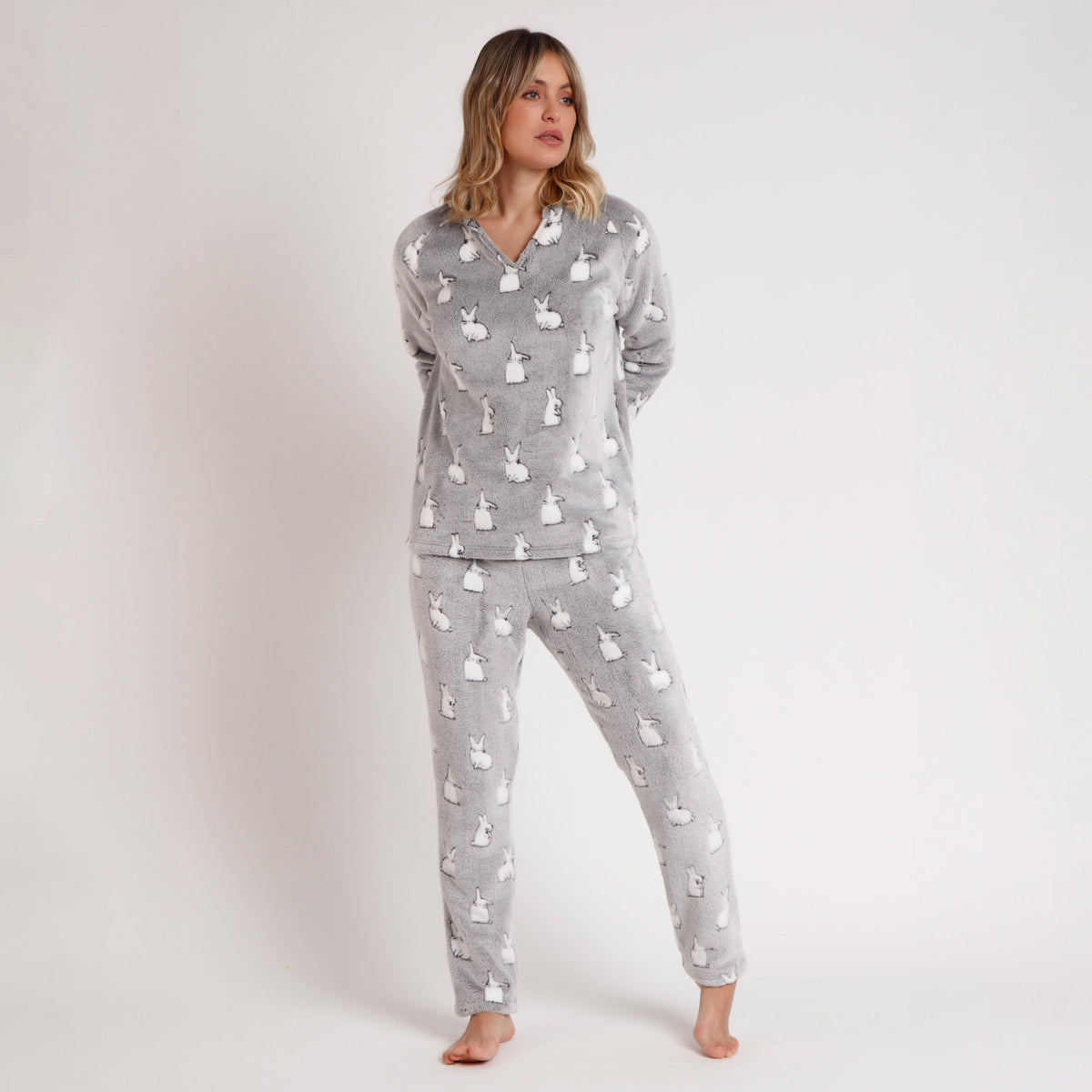 Pigiama donna pile coral coniglietti Admas 62615