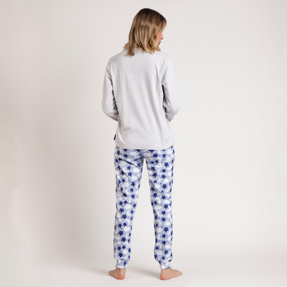 Pigiama donna caldo cotone nuvola stella luna Admas 62623