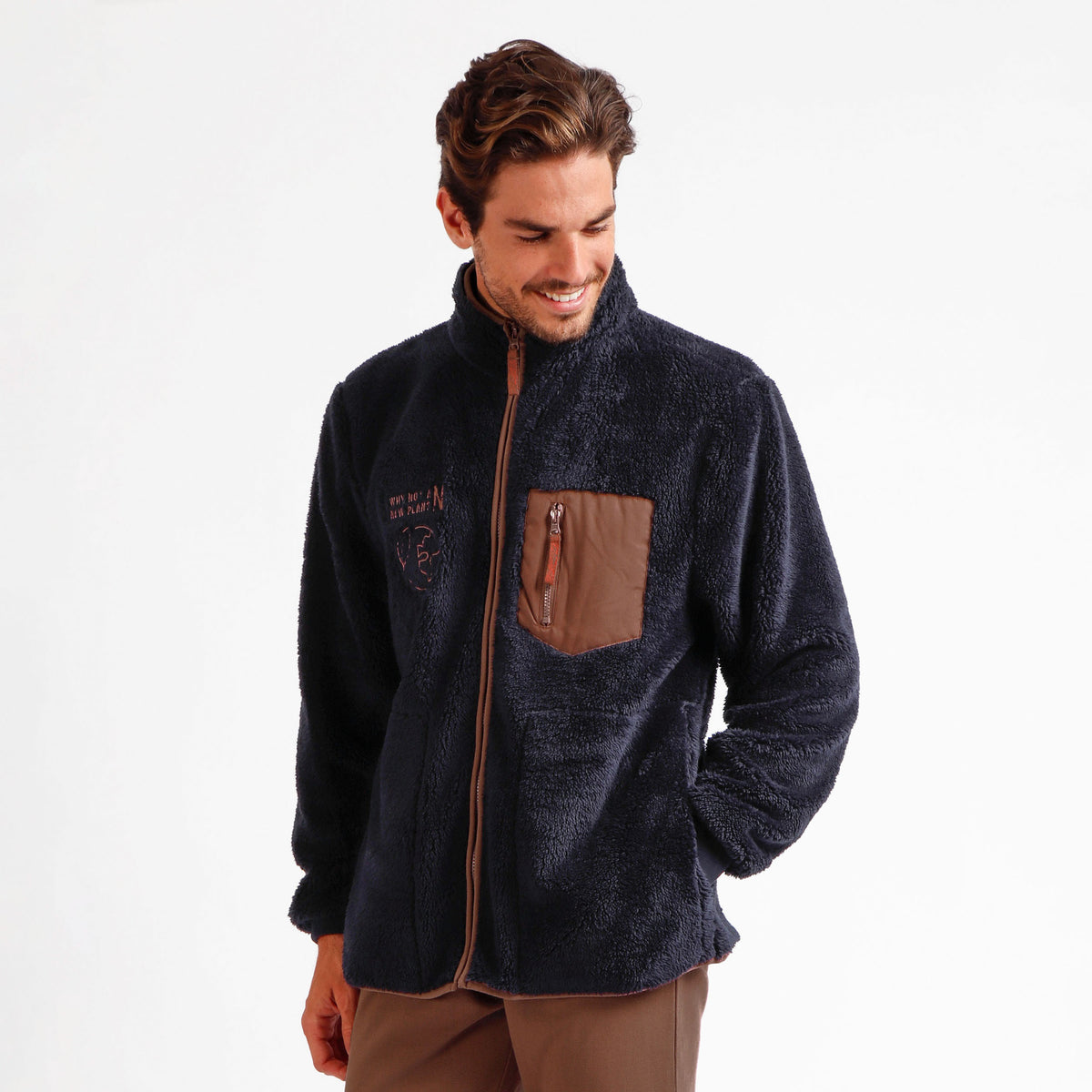 Giacca da camera uomo a collo alto pile coral Admas 67094