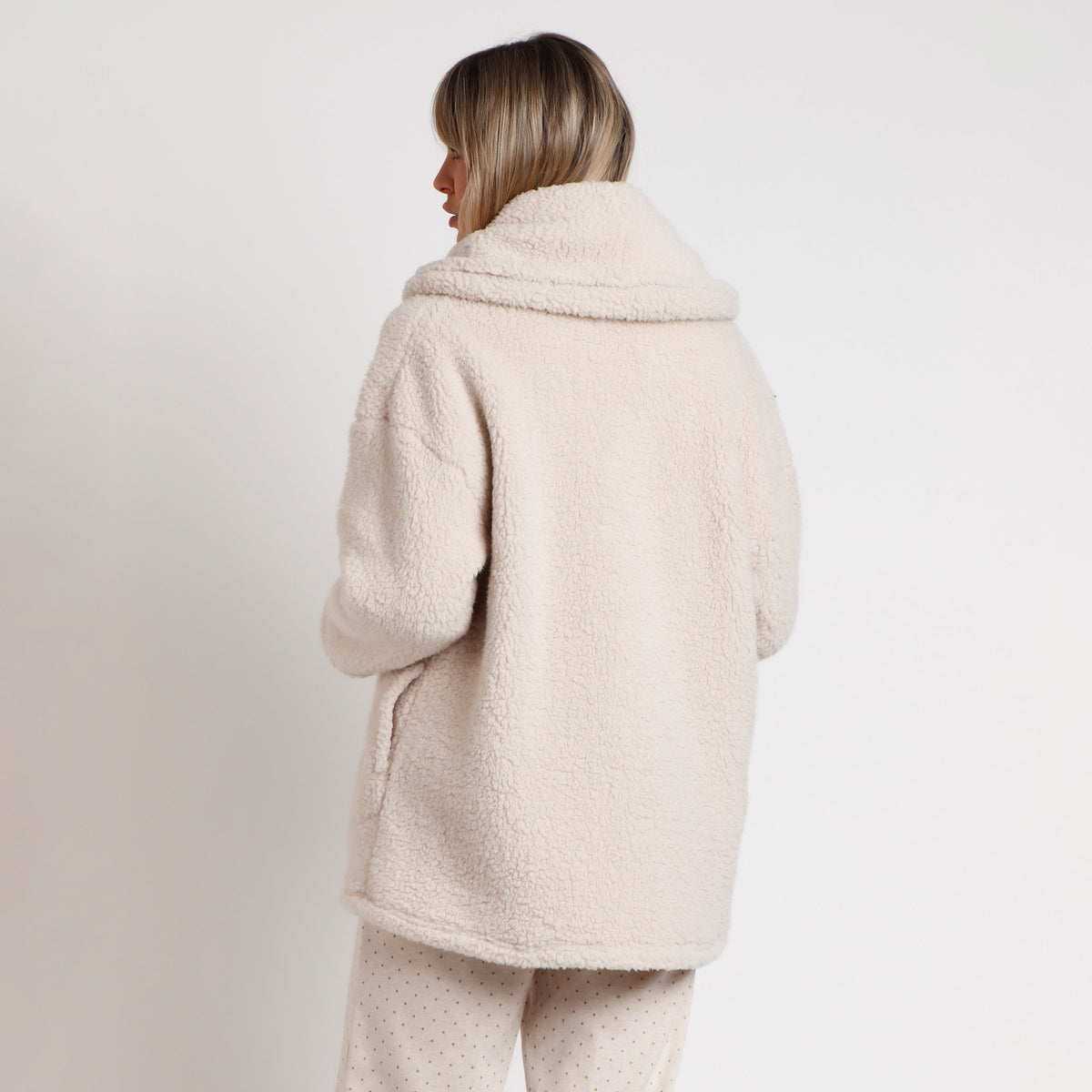 Giacca da camera sherpa Teddy scollo a scialle Admas 67137