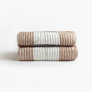 Coperta in pile rigato a quadroni Admas 69039