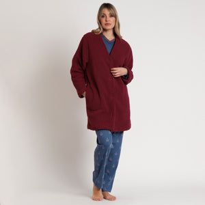 Giacca da camera donna con bottoni in pile sherpa Admas 67129