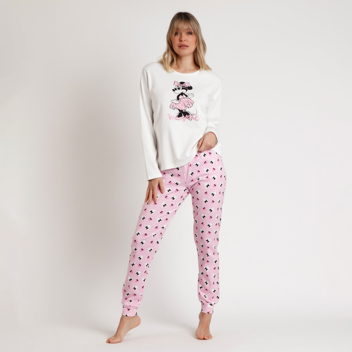 Pigiama donna caldo cotone Disney Minnie 62274