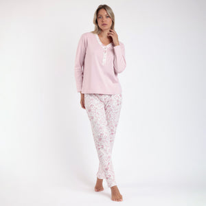 Pigiama donna scollo a serafino in caldo cotone Admas 62633
