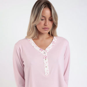 Pigiama donna scollo a serafino in caldo cotone Admas 62633