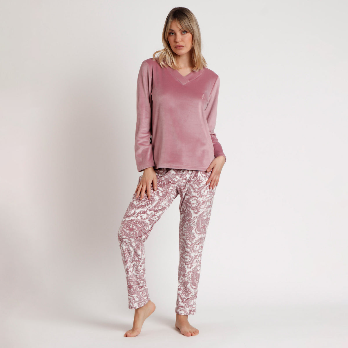 Pigiama donna in ciniglia vellutata caldissima Admas 62654