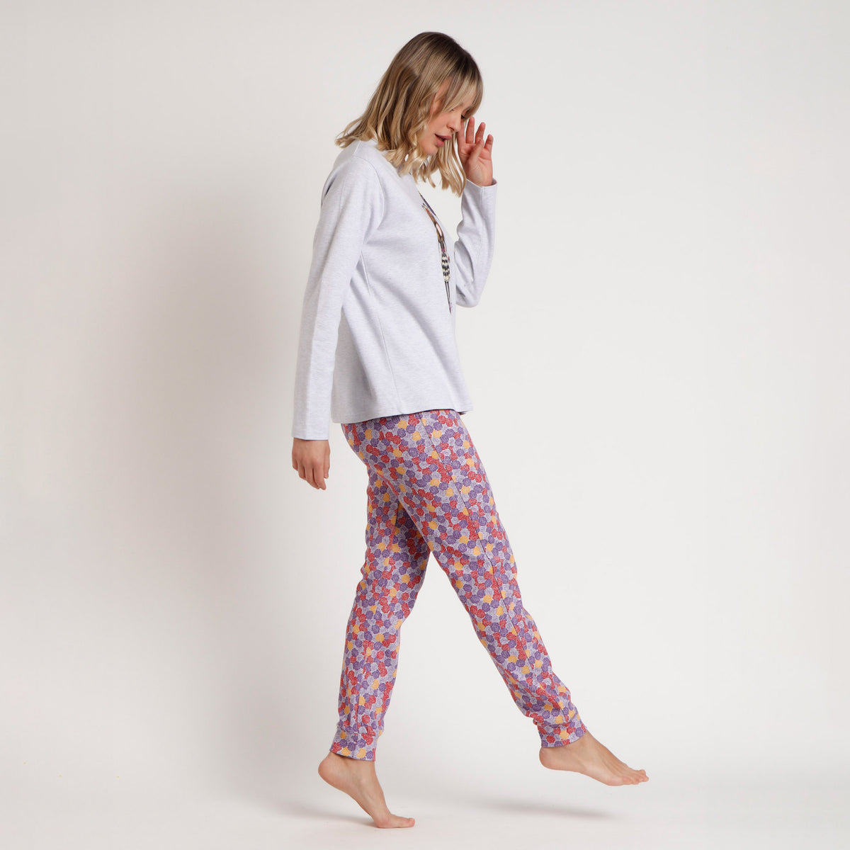 Pigiama donna caldo cotone fiori bambolina Santoro 62388