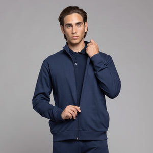 Felpa uomo full zip cotone leggero Biancaluna 26U19001