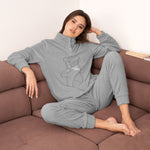 Pigiama donna in caldo coral con orsetto Biancaluna 24D93018