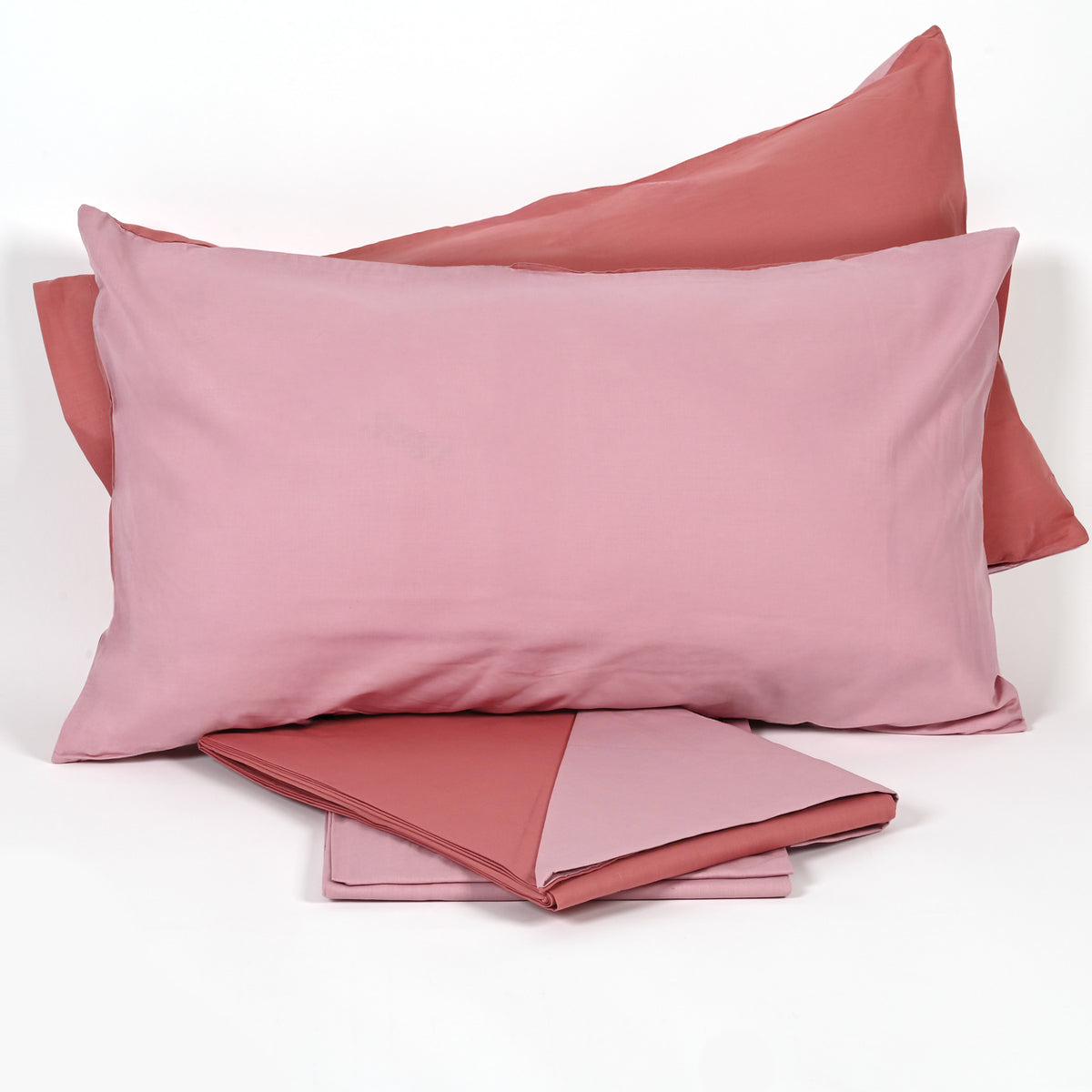 Completo letto in 100% cotone tinta unita made in Italy Biancaluna Cameo