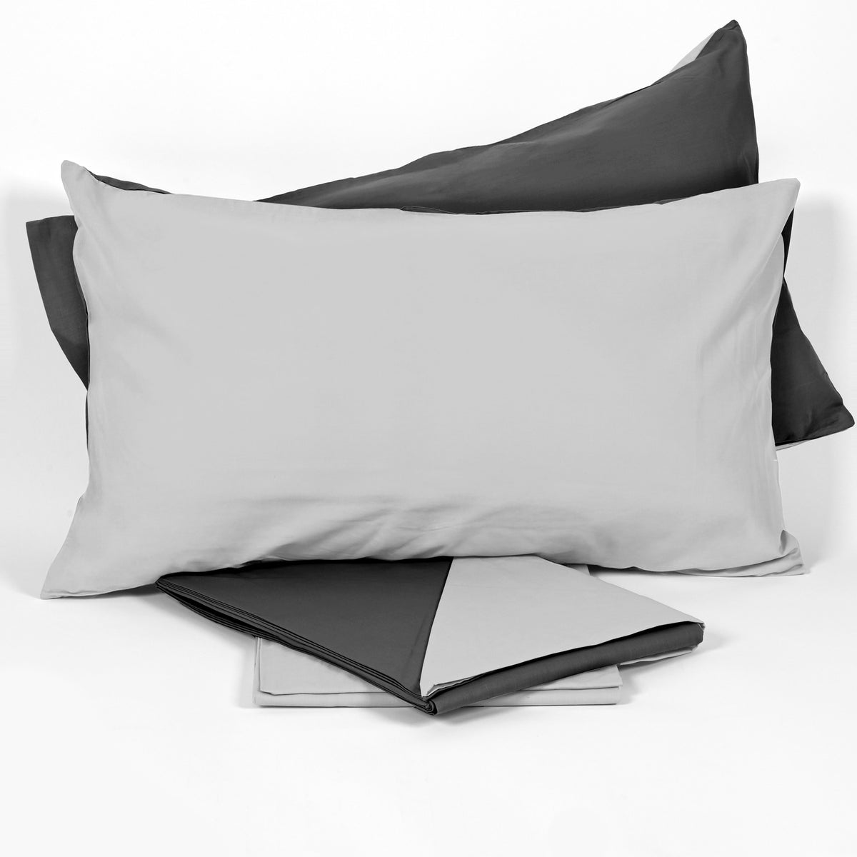Completo letto in 100% cotone tinta unita made in Italy Biancaluna Cameo