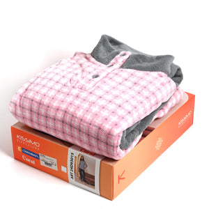 Pigiama Donna scollo a serafino in caldo coral Biancaluna 24D93015