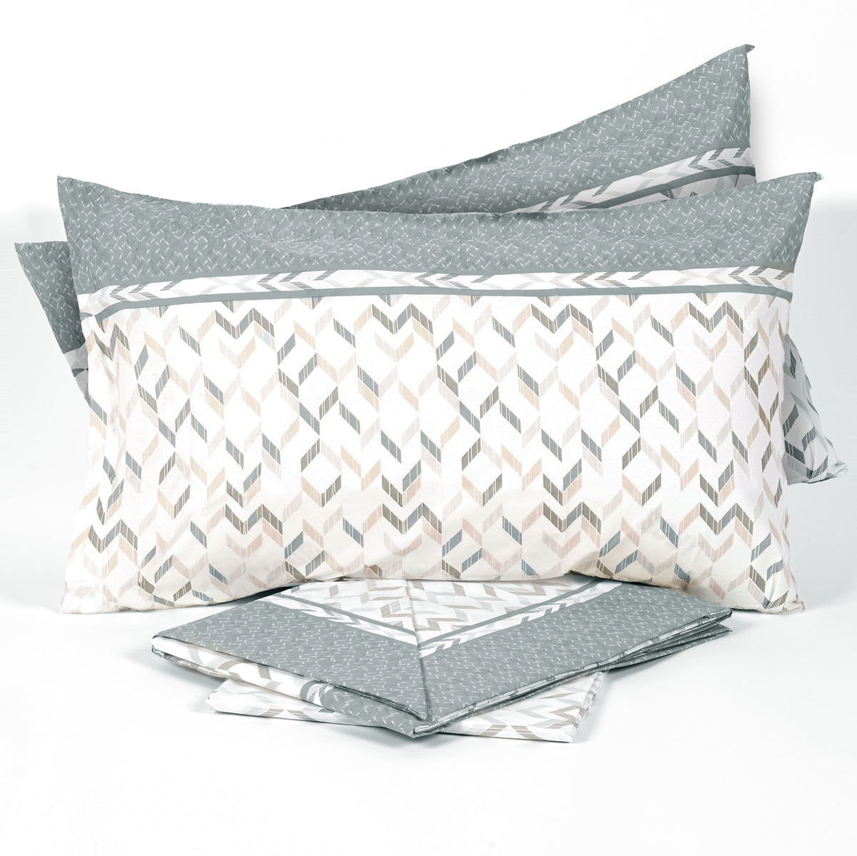 Completo letto matrimoniale cotone made in Italy Vegas Biancaluna