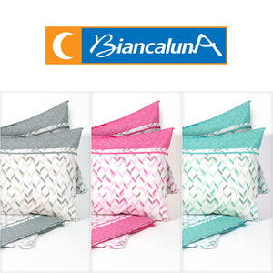 Completo letto matrimoniale cotone made in Italy Vegas Biancaluna