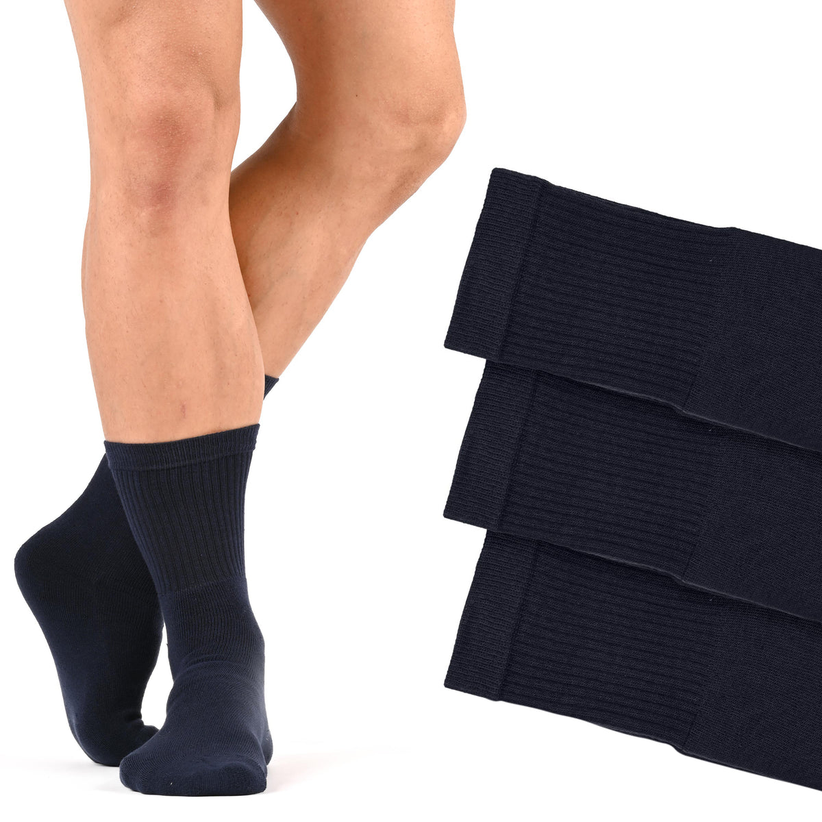 Calze Sportive in Cotone con Interno in Spugna Blucalze 5081 6 paia