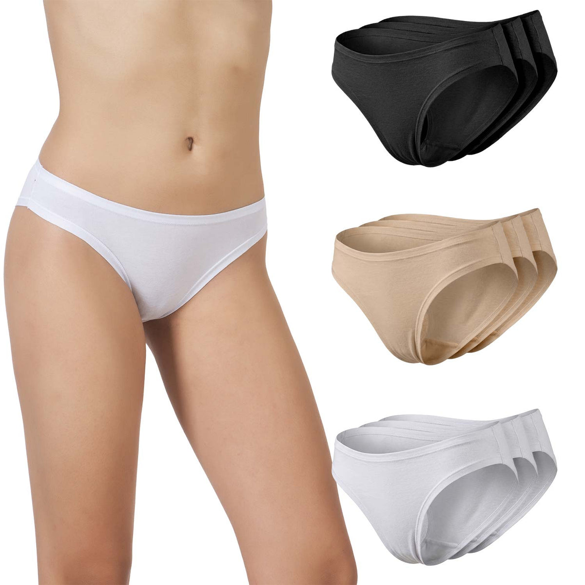 Slip donna vita bassa cotone bielastico Bluintimo 1806- 3 pezzi