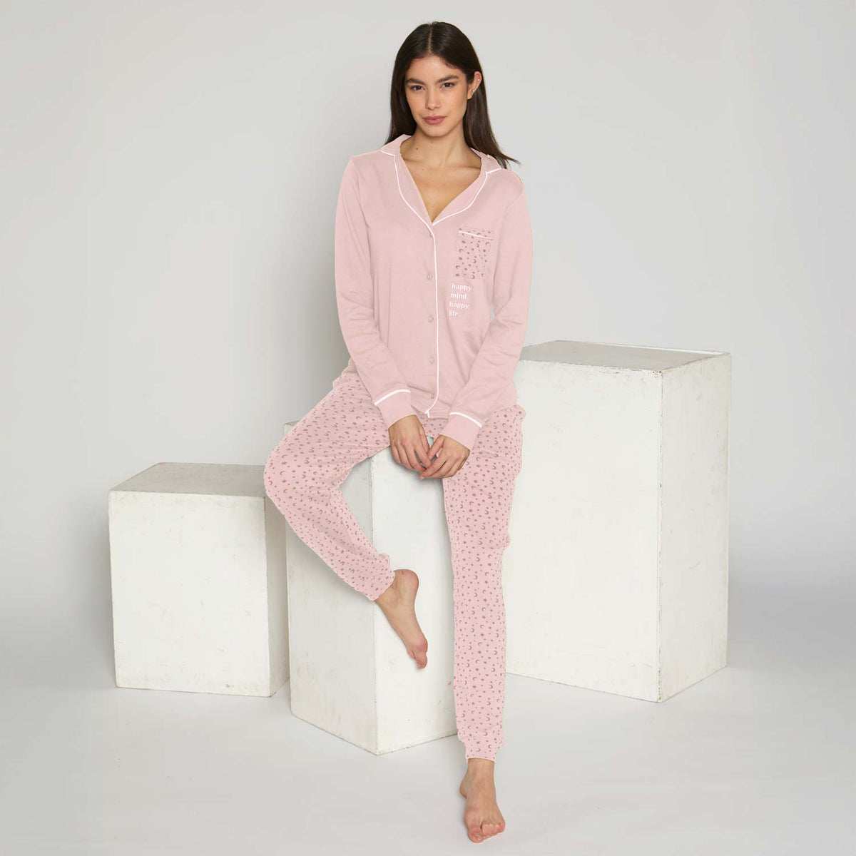 Pigiama donna in caldo cotone con stelline Cippi LOW144