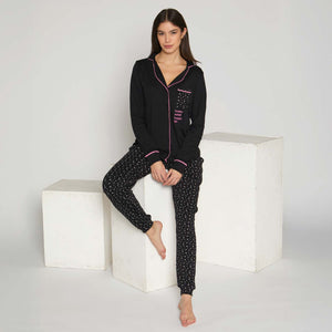 Pigiama donna in caldo cotone con stelline Cippi LOW144