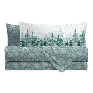 Completo letto cotone stampa alta definizione Di Maestro Winter Pines