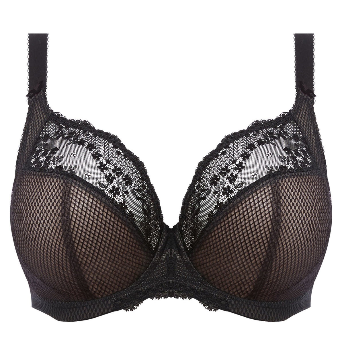 Reggiseno con ferretto tulle effetto rete e pizzo Elomi EL4382