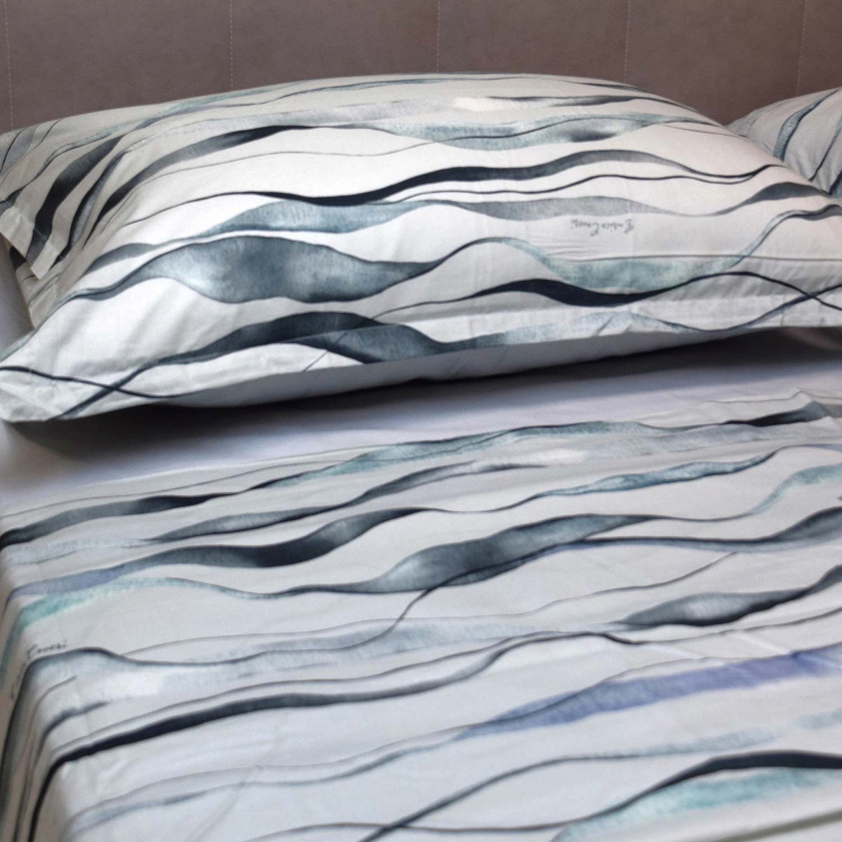 Completo letto matrimoniale maxi onde cotone Enrico Coveri Bice 