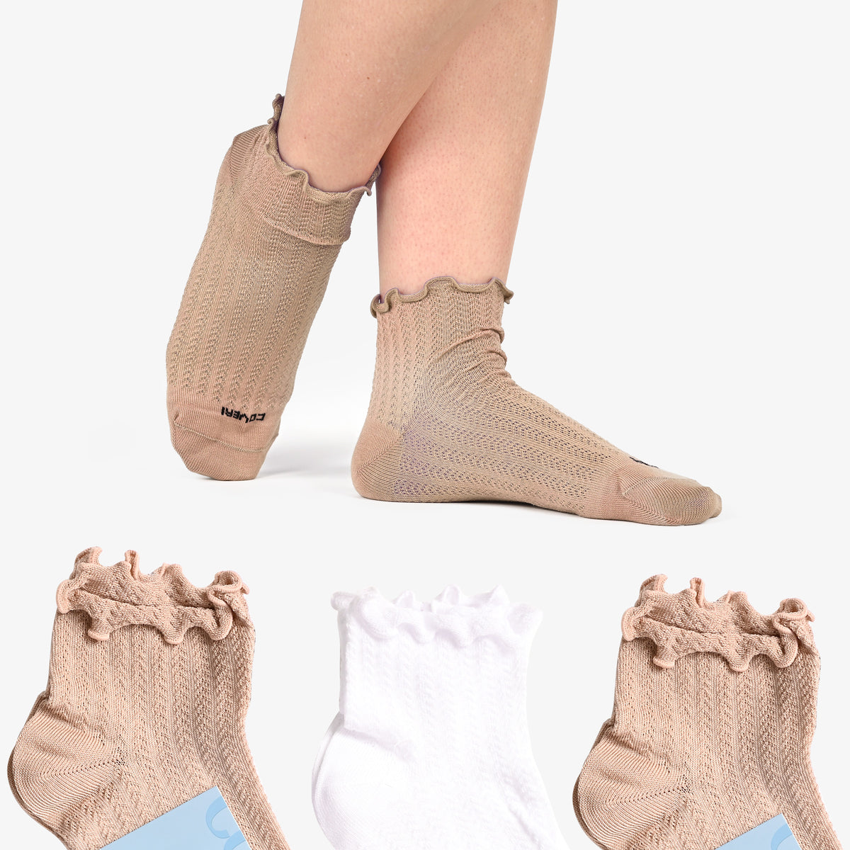 Calzini da donna in cotone assortiti Enrico Coveri Letizia 3 paia
