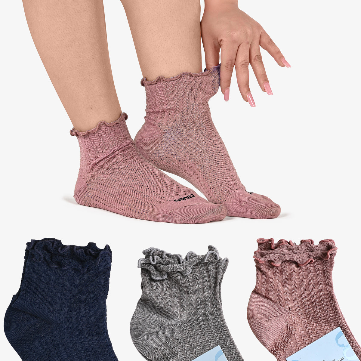 Calzini da donna in cotone assortiti Enrico Coveri Letizia 3 paia