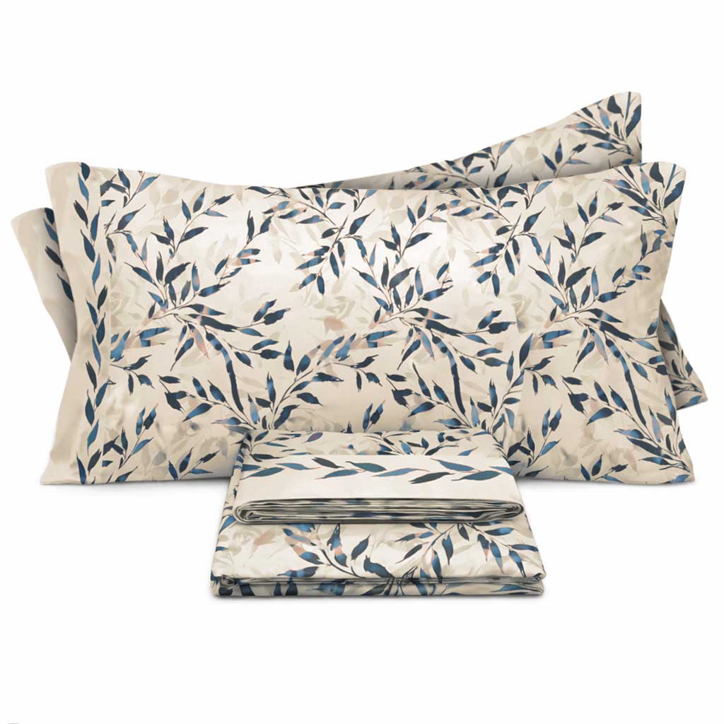 Completo letto con foglie cotone Pompea Marta