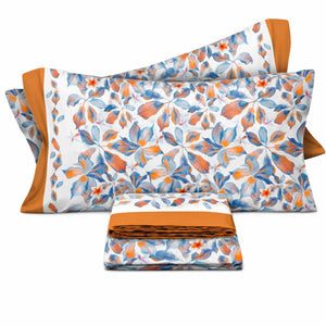 Completo letto fantasia floreale cotone Enrico Coveri Zephy