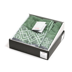 Set asciugamani 1 + 1 con banda decorata con rombi Enrico Coveri 0012 Kinsley