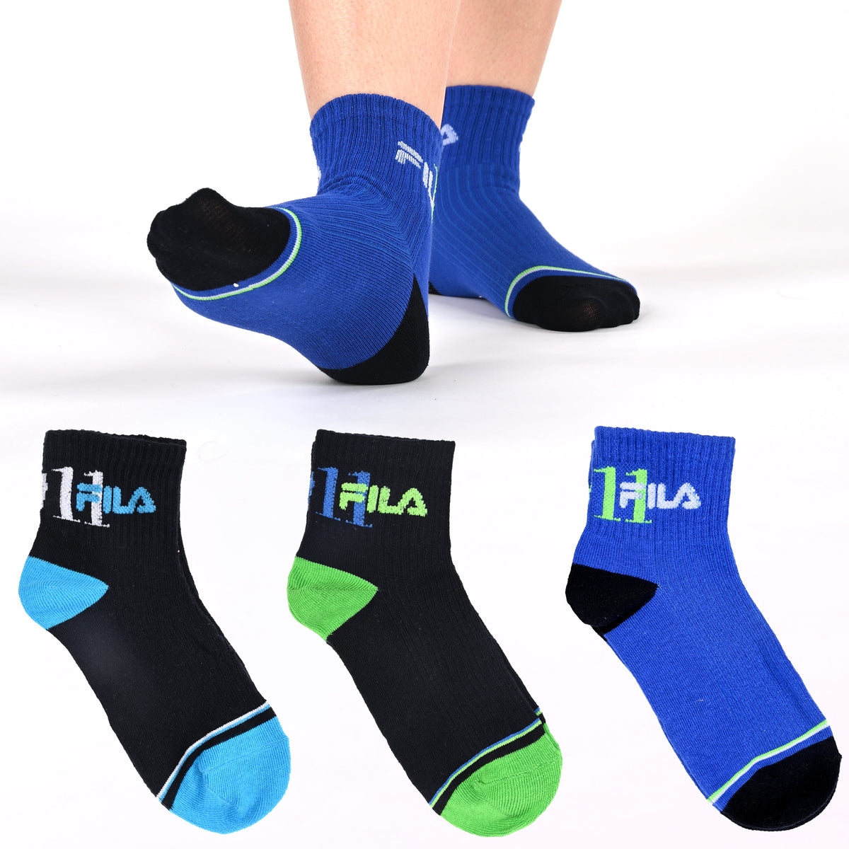 Calze bimbo colorati e sportivi Fila F2107 3 paia